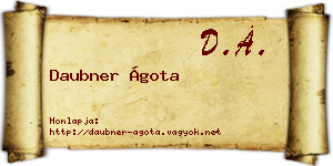 Daubner Ágota névjegykártya
